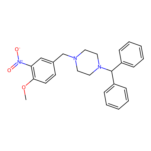 1-Benzhydryl-4-[(4-methoxy-3-nitrophenyl)methyl]piperazine structure