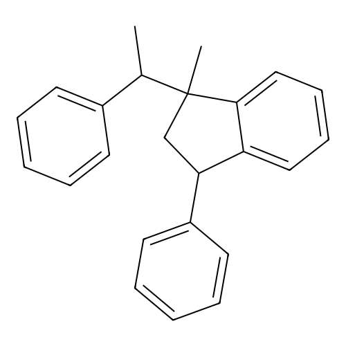 3-Methyl-1-phenyl-3-(1-phenylethyl)-1,2-dihydroindene structure