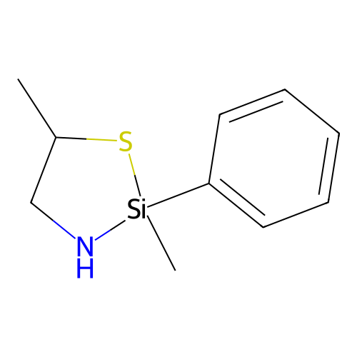 2,5-Dimethyl-2-phenyl-1,3,2-thiazasilolidine structure
