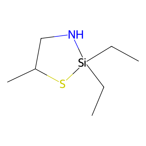 2,2-Diethyl-5-methyl-1,3,2-thiazasilolidine structure