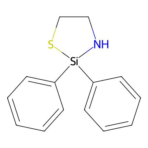 1-Thia-3-aza-2-silacyclopentane, 2,2-diphenyl- structure
