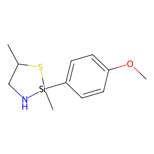 1-Thia-3-aza-2-silacyclopentane, 2,5-dimethyl-2-(p-methoxyphenyl)- structure