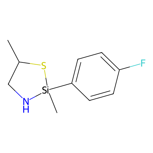 1-Thia-3-aza-2-silacyclopentane, 2,5-dimethyl-2-(p-fluorophenyl)- structure