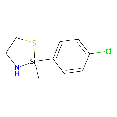 1-Thia-3-aza-2-silacyclopentane, 2-(p-chlorophenyl)-2-methyl- structure