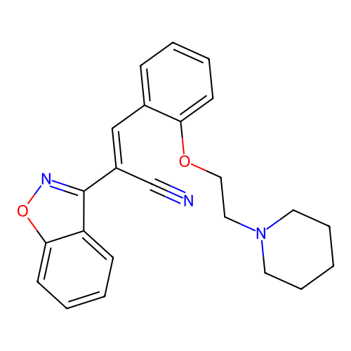 2-(1,2-Benzisoxazol-3-yl)-3-(2-(2-piperidinoethoxy)phenyl)acrylonitrile structure