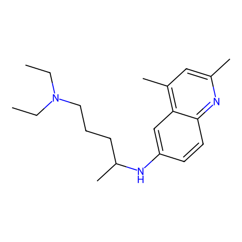N(sup 1),N(sup 1)-Diethyl-N(sup 4)-(2,4-dimethyl-6-quinolinyl)-1,4-pentanediamine structure