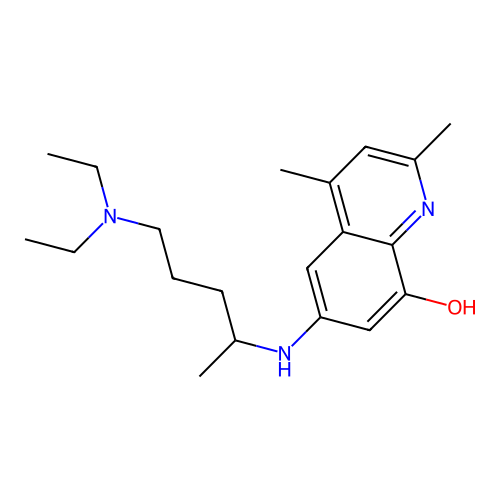 8-Quinolinol, 6-((4-(diethylamino)-1-methylbutyl)amino)-2,4-dimethyl- structure