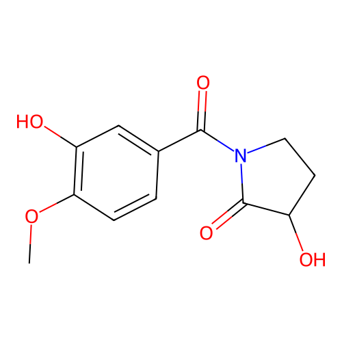 2-Pyrrolidinone, 3-hydroxy-1-(3-hydroxy-4-methoxybenzoyl)-, (+-)- structure