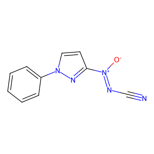 (1-Phenyl-3-pyrazolyl)diazenecarbonitrile 2-oxide structure