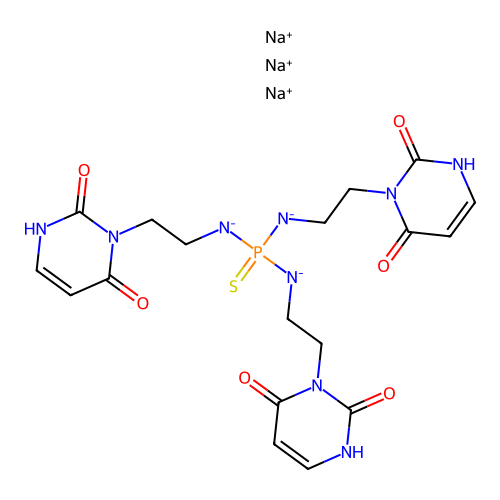 N,N',N''-Tris(beta-(3-uracil)ethyl)thiophosphoric acid triamine trisodium structure