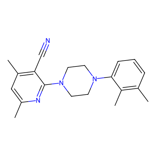 2-[4-(2,3-Dimethylphenyl)piperazin-1-yl]-4,6-dimethylpyridine-3-carbonitrile structure