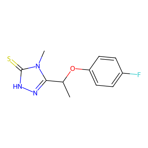 5-[1-(4-fluorophenoxy)ethyl]-4-methyl-4H-1,2,4-triazole-3-thiol structure