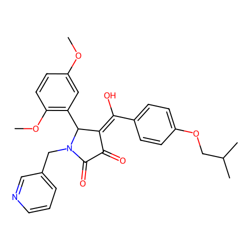 (4E)-5-(2,5-dimethoxyphenyl)-4-[hydroxy-[4-(2-methylpropoxy)phenyl]methylidene]-1-(pyridin-3-ylmethyl)pyrrolidine-2,3-dione structure