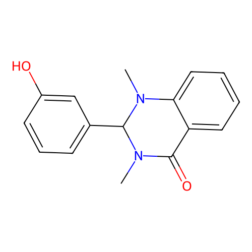 2-(3-hydroxyphenyl)-1,3-dimethyl-2H-quinazolin-4-one structure