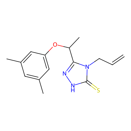 4-allyl-5-[1-(3,5-dimethylphenoxy)ethyl]-4H-1,2,4-triazole-3-thiol structure
