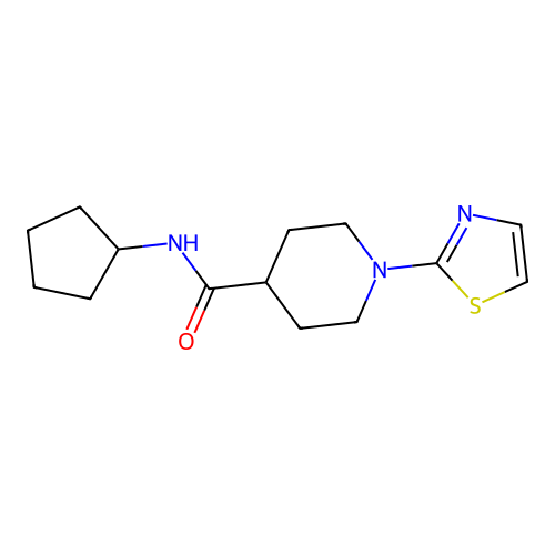 N-cyclopentyl-1-(1,3-thiazol-2-yl)piperidine-4-carboxamide structure
