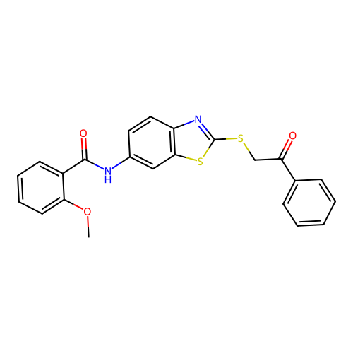 2-methoxy-N-{2-[(2-oxo-2-phenylethyl)sulfanyl]-1,3-benzothiazol-6-yl}benzamide structure