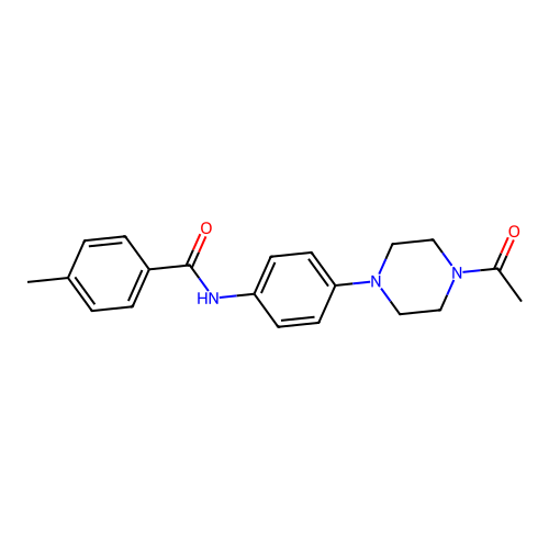 N-[4-(4-acetylpiperazin-1-yl)phenyl]-4-methylbenzamide structure