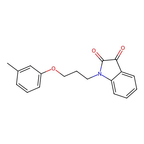 1-(3-(m-Tolyloxy)propyl)indoline-2,3-dione structure