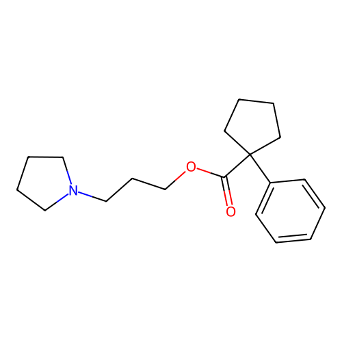 3-Pyrrolidin-1-ylpropyl 1-phenylcyclopentane-1-carboxylate structure