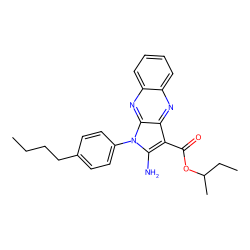 butan-2-yl 2-amino-1-(4-butylphenyl)-1H-pyrrolo[2,3-b]quinoxaline-3-carboxylate structure