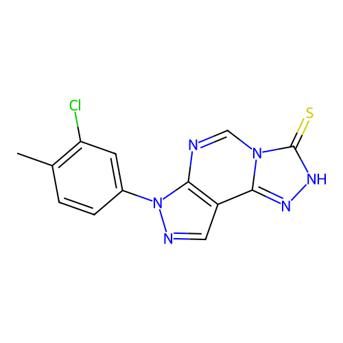 7-(3-chloro-4-methylphenyl)-7H-pyrazolo[4,3-e][1,2,4]triazolo[4,3-c]pyrimidine-3-thiol structure
