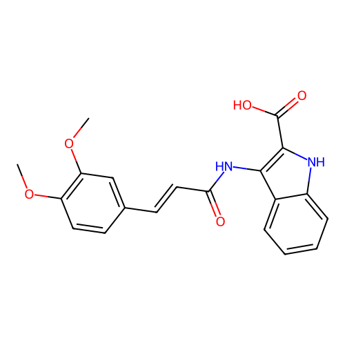 3-[(E)-3-(3,4-Dimethoxy-phenyl)-acryloylamino]-1H-indole-2-carboxylic acid structure
