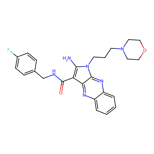 2-amino-N-(4-fluorobenzyl)-1-[3-(morpholin-4-yl)propyl]-1H-pyrrolo[2,3-b]quinoxaline-3-carboxamide structure
