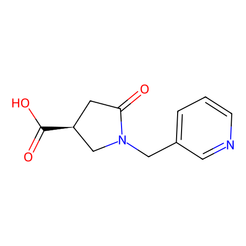 (3S)-5-oxo-1-[(pyridin-3-yl)methyl]pyrrolidine-3-carboxylic acid structure
