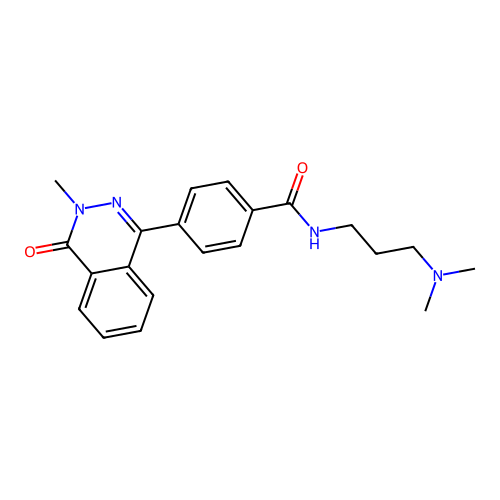 N-(3-dimethylaminopropyl)-4-(3-methyl-4-oxo-phthalazin-1-yl)benzamide structure