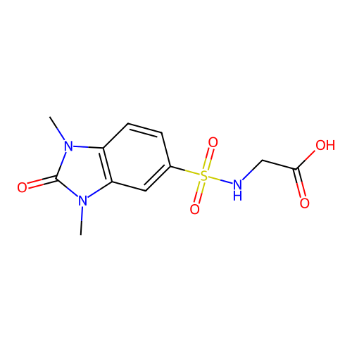 (1,3-Dimethyl-2-oxo-2,3-dihydro-1H-benzoimidazole-5-sulfonylamino)-acetic acid structure