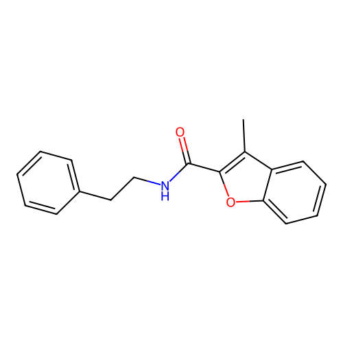 3-methyl-N-(2-phenylethyl)-1-benzofuran-2-carboxamide structure