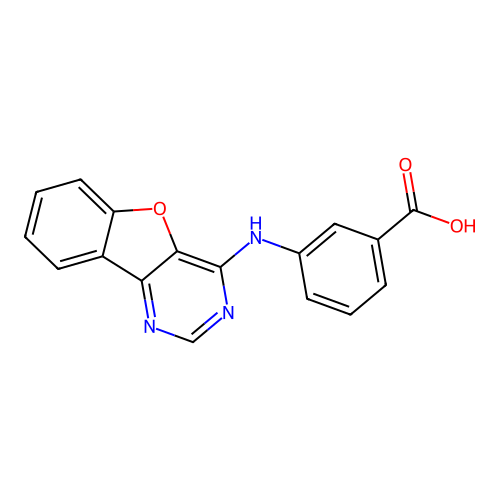 3-([1]Benzofuro[3,2-d]pyrimidin-4-ylamino)benzoic acid structure