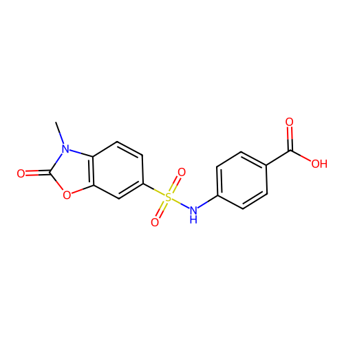 4-(3-Methyl-2-oxo-2,3-dihydro-benzooxazole-6-sulfonylamino)-benzoic acid structure