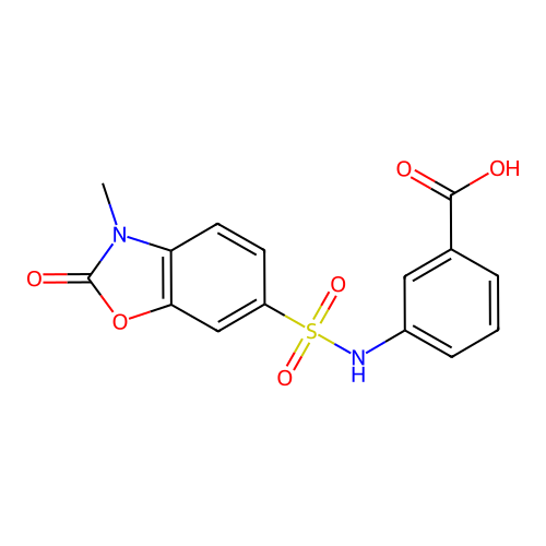 3-(3-Methyl-2-oxo-2,3-dihydro-benzooxazole-6-sulfonylamino)-benzoic acid structure