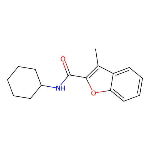 N-cyclohexyl-3-methyl-1-benzofuran-2-carboxamide structure
