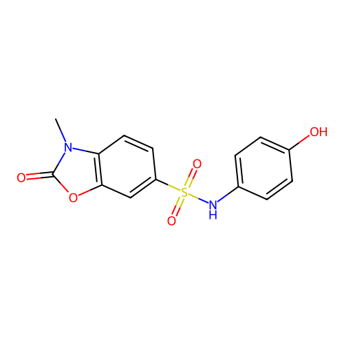 6-{[(4-Hydroxyphenyl)amino]sulfonyl}-3-methyl-3-hydrobenzoxazol-2-one structure