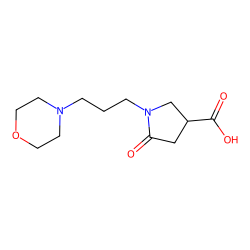 1-(3-Morpholin-4-yl-propyl)-5-oxo-pyrrolidine-3-carboxylic acid structure