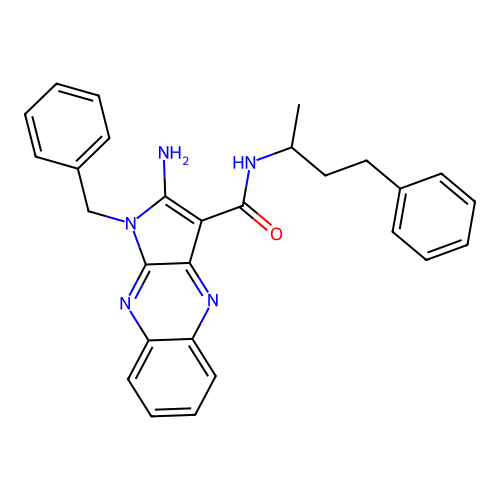 2-amino-1-benzyl-N-(4-phenylbutan-2-yl)-1H-pyrrolo[2,3-b]quinoxaline-3-carboxamide structure