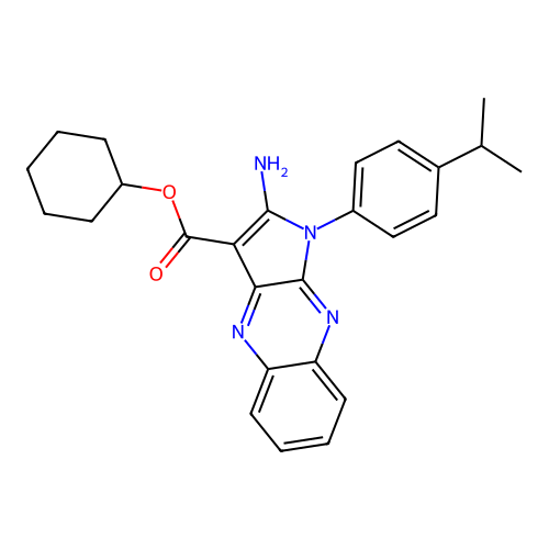 cyclohexyl 2-amino-1-(4-isopropylphenyl)-1H-pyrrolo[2,3-b]quinoxaline-3-carboxylate structure
