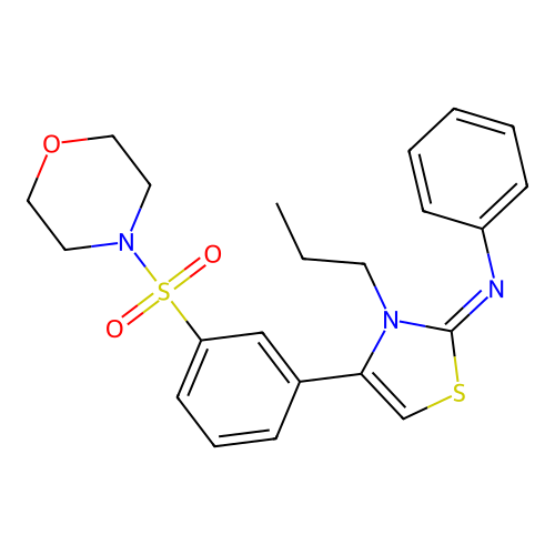 N-[(2E)-4-[3-(morpholin-4-ylsulfonyl)phenyl]-3-propyl-1,3-thiazol-2(3H)-ylidene]aniline structure