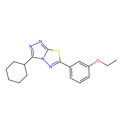 3-Cyclohexyl-6-(3-ethoxyphenyl)-[1,2,4]triazolo[3,4-b][1,3,4]thiadiazole structure