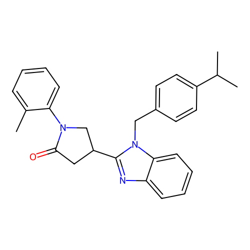 4-(1-(4-isopropylbenzyl)-1H-benzo[d]imidazol-2-yl)-1-(o-tolyl)pyrrolidin-2-one structure