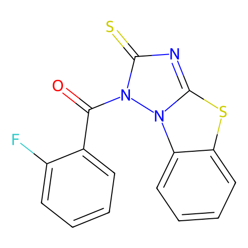 (2-fluorophenyl)(2-thioxo[1,2,4]triazolo[5,1-b][1,3]benzothiazol-1(2H)-yl)methanone structure