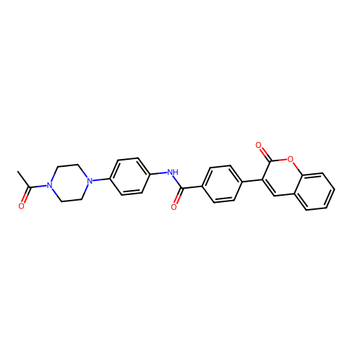 N-[4-(4-acetylpiperazin-1-yl)phenyl]-4-(2-oxo-2H-chromen-3-yl)benzamide structure