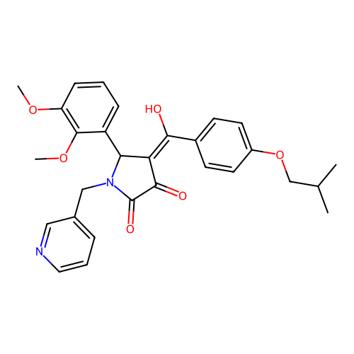 (4E)-5-(2,3-dimethoxyphenyl)-4-[hydroxy-[4-(2-methylpropoxy)phenyl]methylidene]-1-(pyridin-3-ylmethyl)pyrrolidine-2,3-dione structure