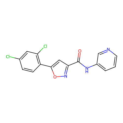 5-(2,4-dichlorophenyl)-N-pyridin-3-yl-1,2-oxazole-3-carboxamide structure