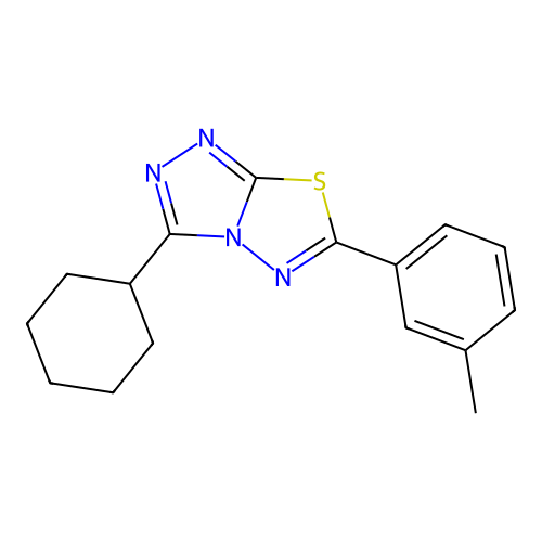 3-Cyclohexyl-6-(3-methylphenyl)[1,2,4]triazolo[3,4-b][1,3,4]thiadiazole structure