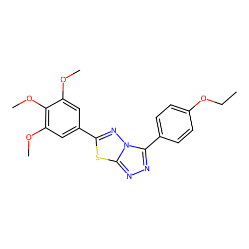 3-(4-ethoxyphenyl)-6-(3,4,5-trimethoxyphenyl)-[1,2,4]triazolo[3,4-b][1,3,4]thiadiazole structure