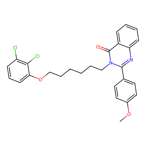 3-(6-(2,3-dichlorophenoxy)hexyl)-2-(4-methoxyphenyl)quinazolin-4(3H)-one structure